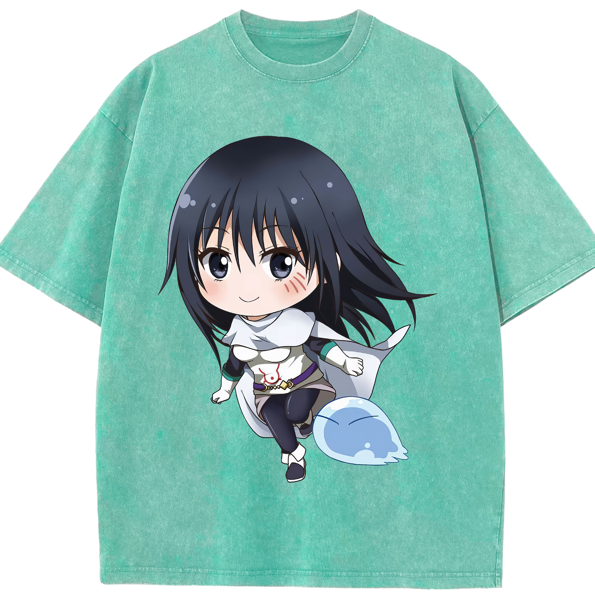 （画像用） 転スラ Regarding Reincarnated to Slime 綿100% ヴィンテージ風 半袖Tシャツ（フロントプリント）